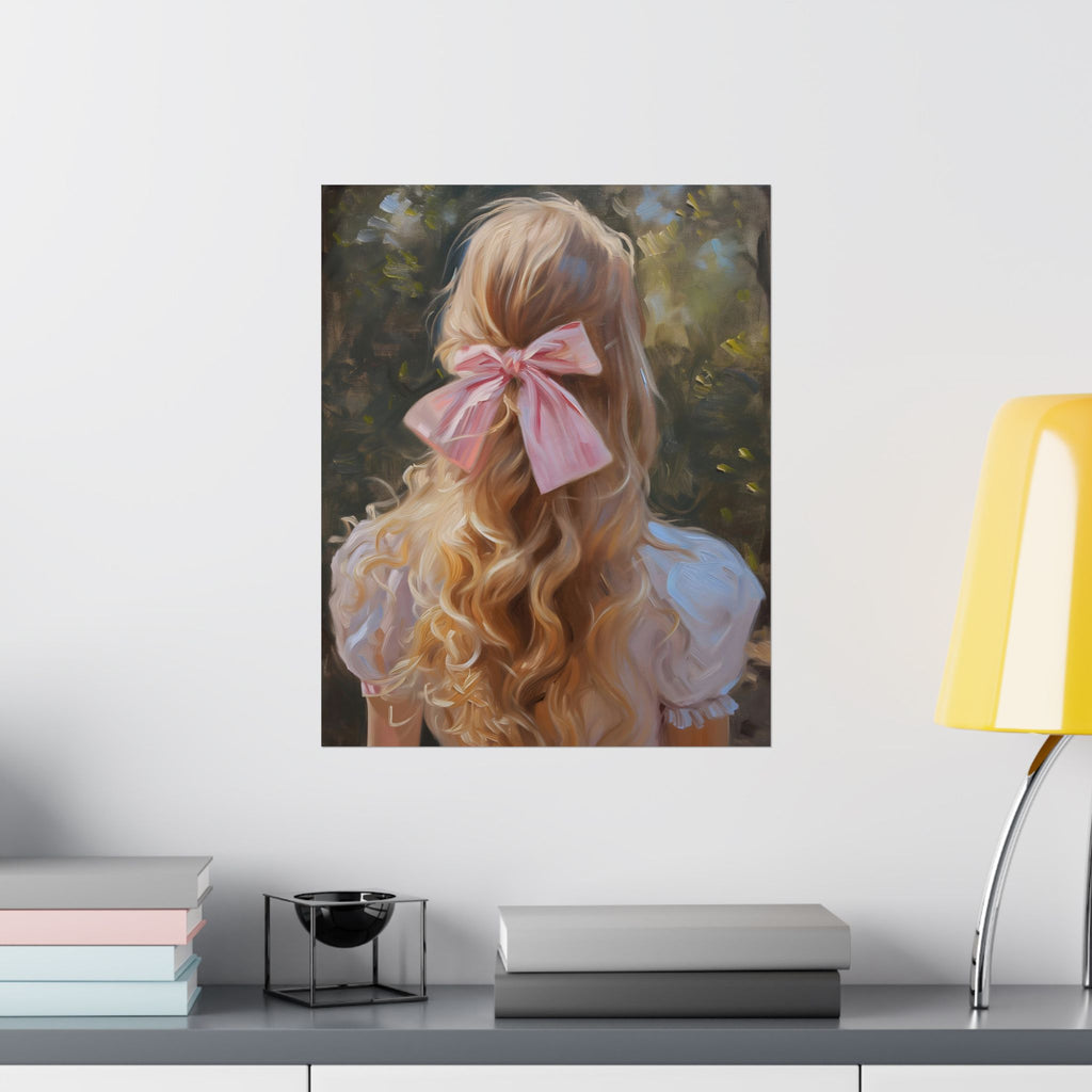 Retro Girl Matte Vertical Poster — Vintage 70s Style Wall Art