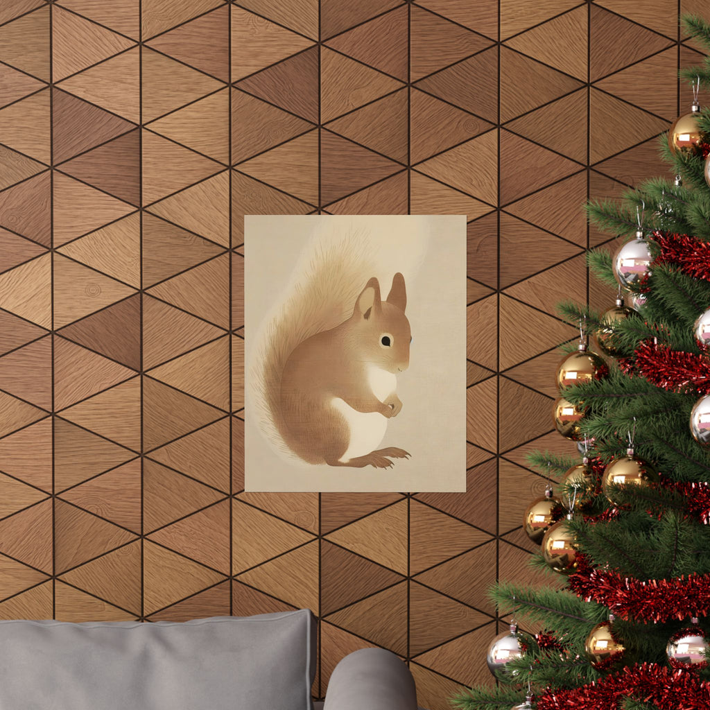 The Gentle Squirrel of Pinewood Forest Matte Vertical Poster — Wall Art