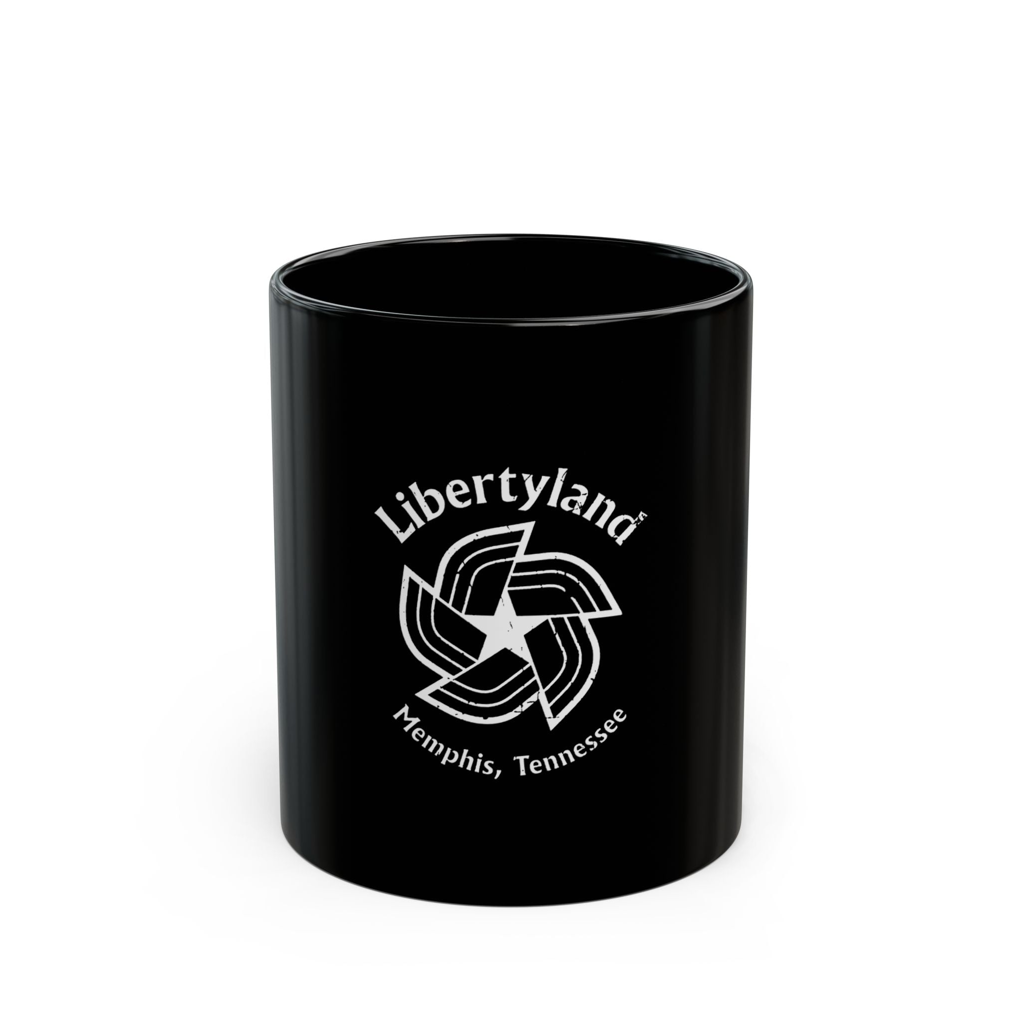 LibertyLand Logo Retro Black Mug (11oz, 15oz)