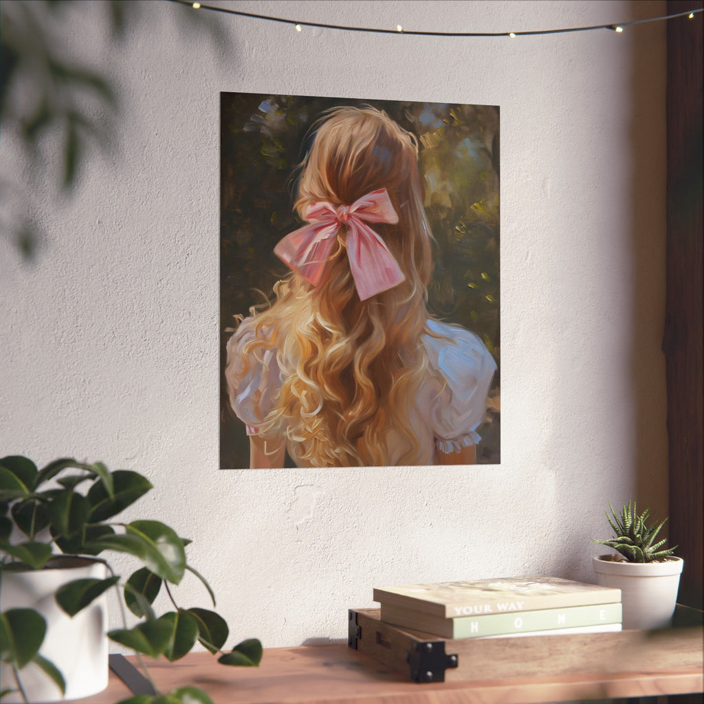 Retro Girl Matte Vertical Poster — Vintage 70s Style Wall Art