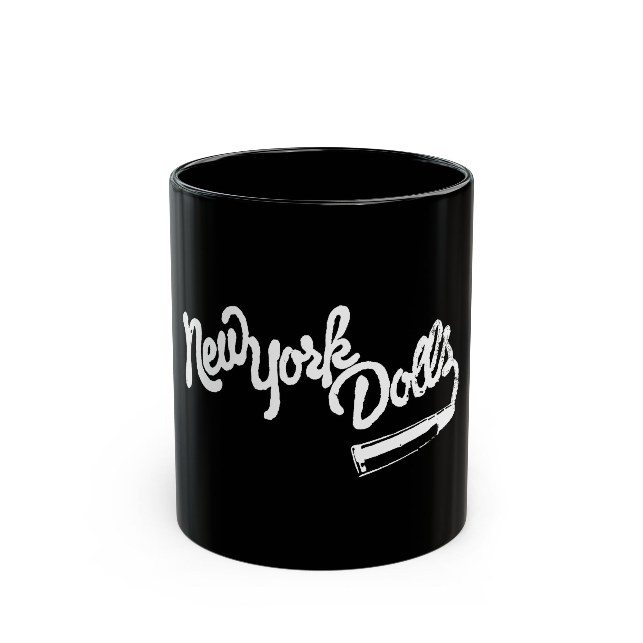 New York Dolls Logo Retro Black Mug (11oz, 15oz)
