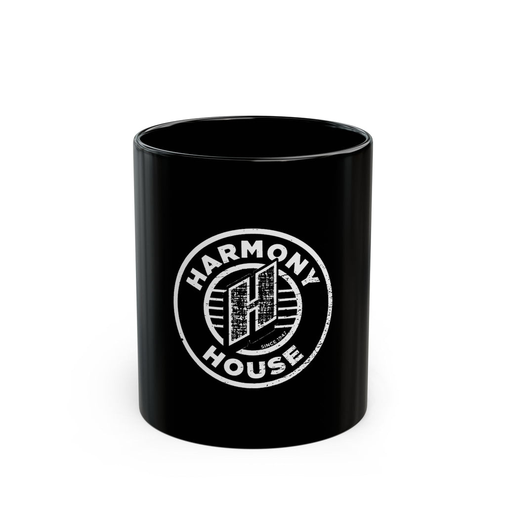 Harmony House Retro Logo Black Mug (11oz, 15oz)