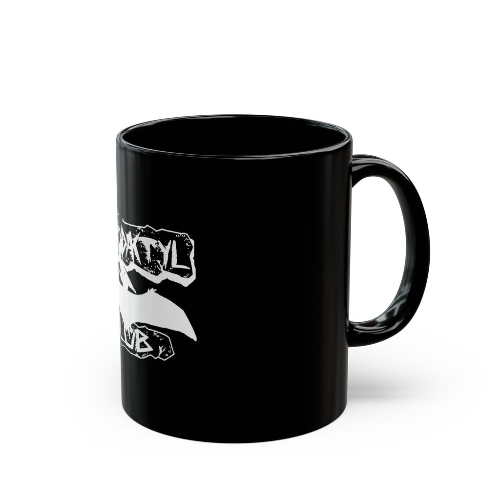 Pterodactyl Logo Retro Black Mug (11oz, 15oz)