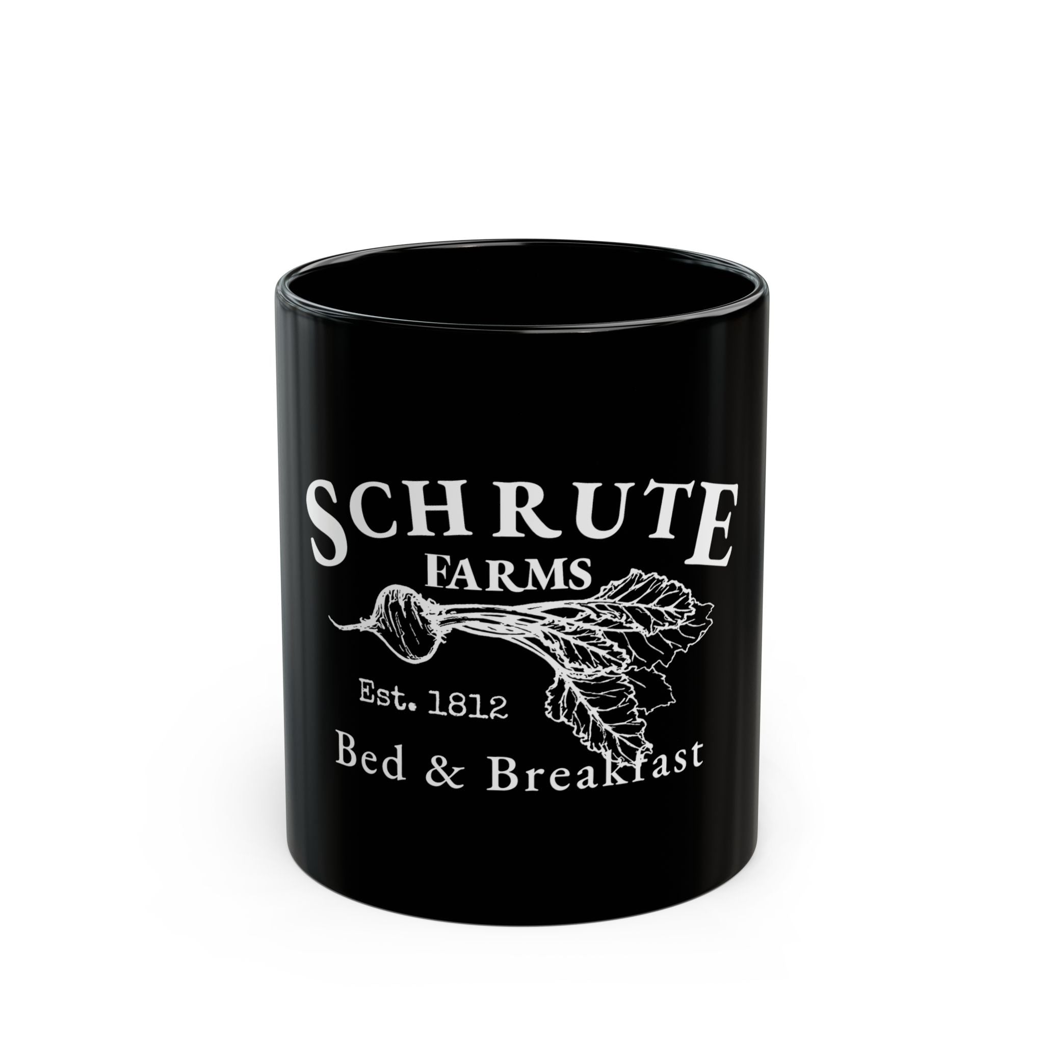 Schrute Farms Logo Retro Black Mug (11oz, 15oz)
