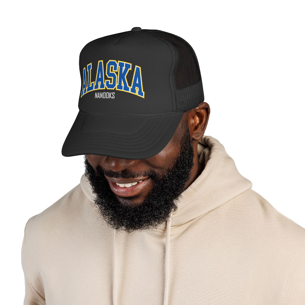 Alaska Nanooks Football Cap Logo – Vintage Arch Logo Mesh Hat