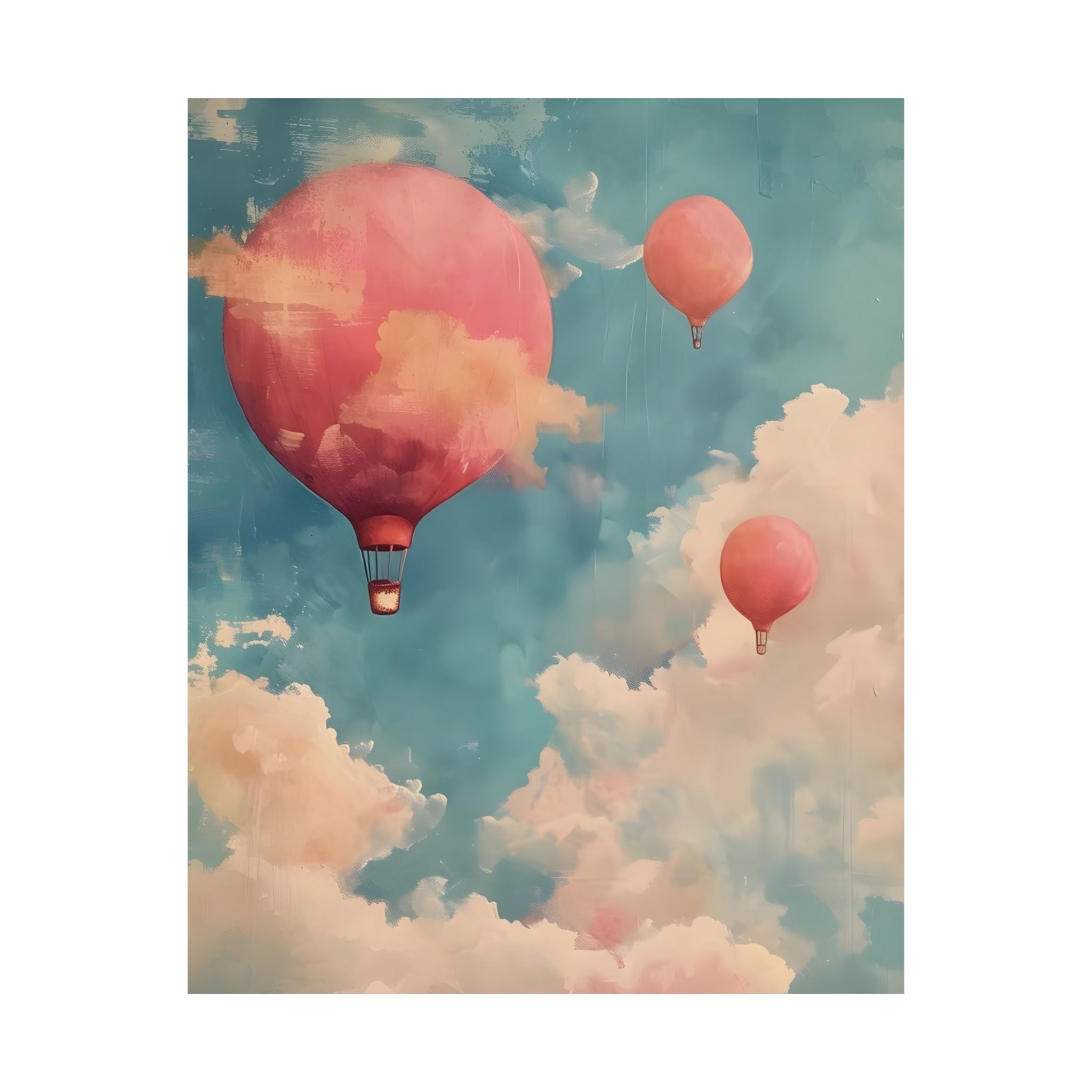 Cloudy Dreams Matte Vertical Poster — Vintage 70s Style Wall Art