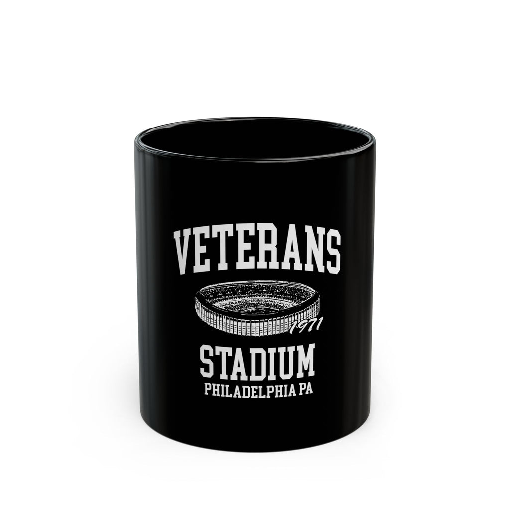 Veterans Stadium Retro Logo Retro Black Mug (11oz, 15oz)