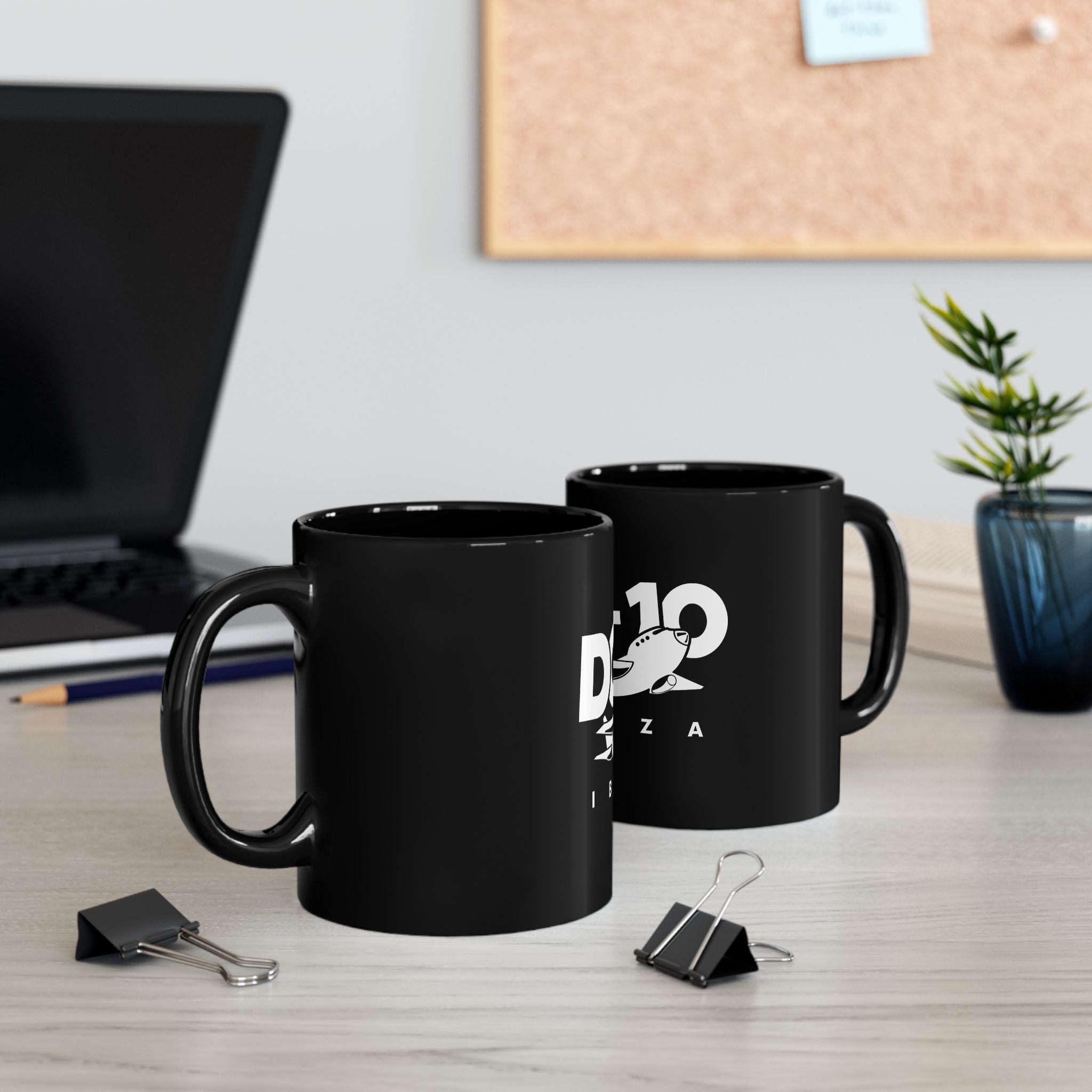 DC 10 Ibiza Retro Logo Retro Black Mug (11oz, 15oz)