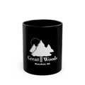 Great Woods Retro Logo Black Mug (11oz, 15oz)