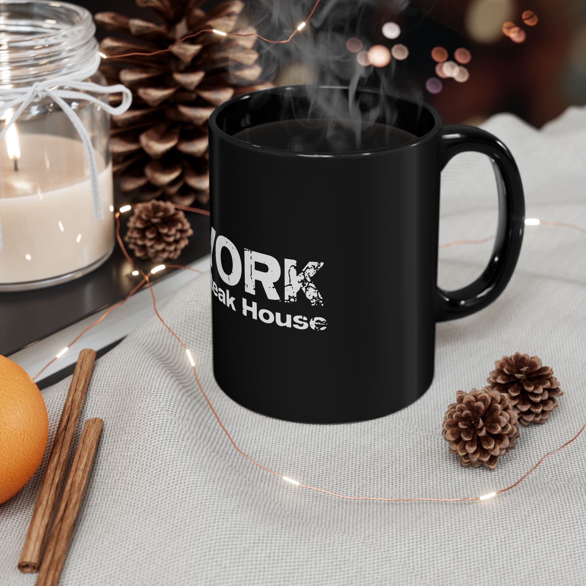York Steak House Logo  Black Mug (11oz, 15oz)