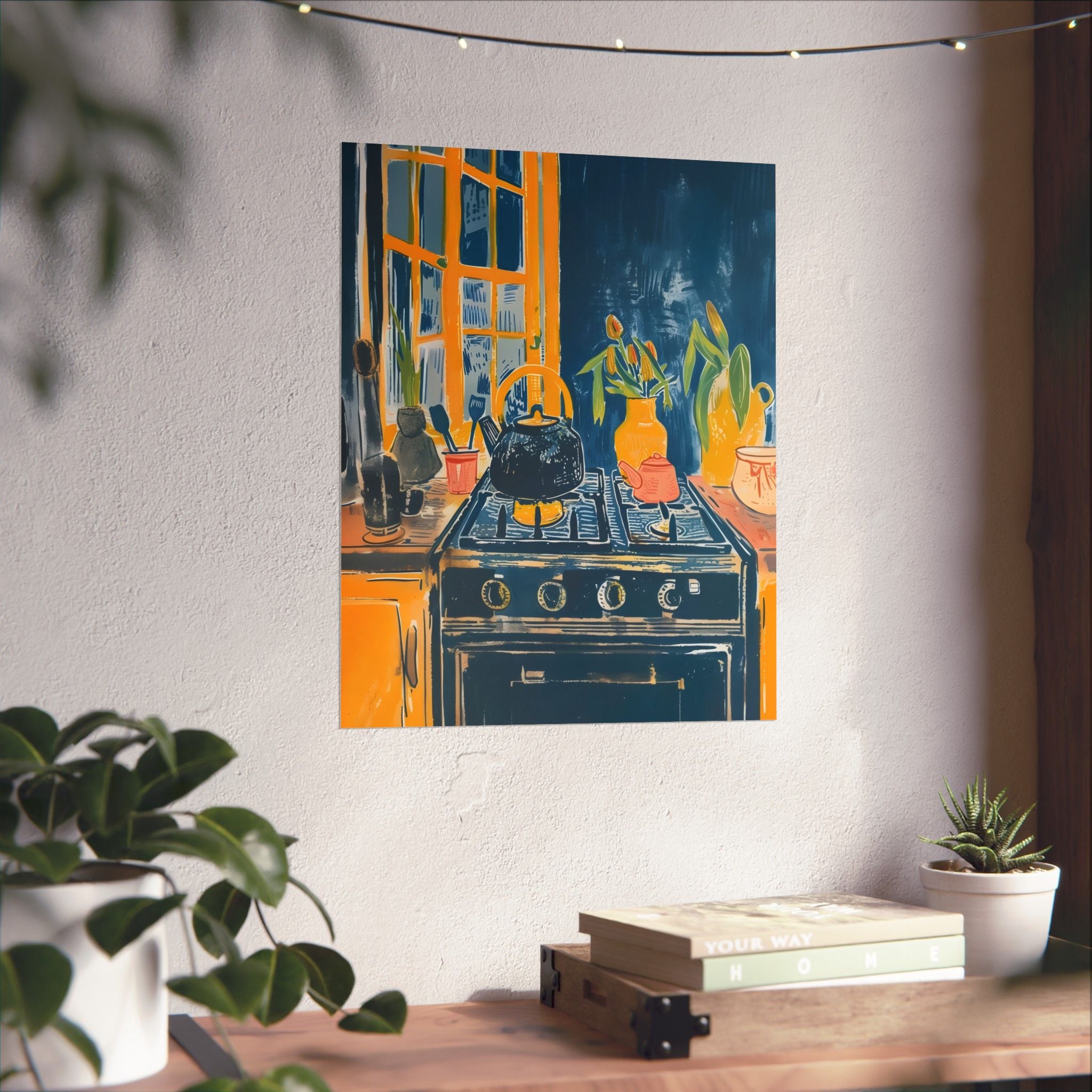 Morning in the Kitchen Matte Vertical Poster — Wall Art