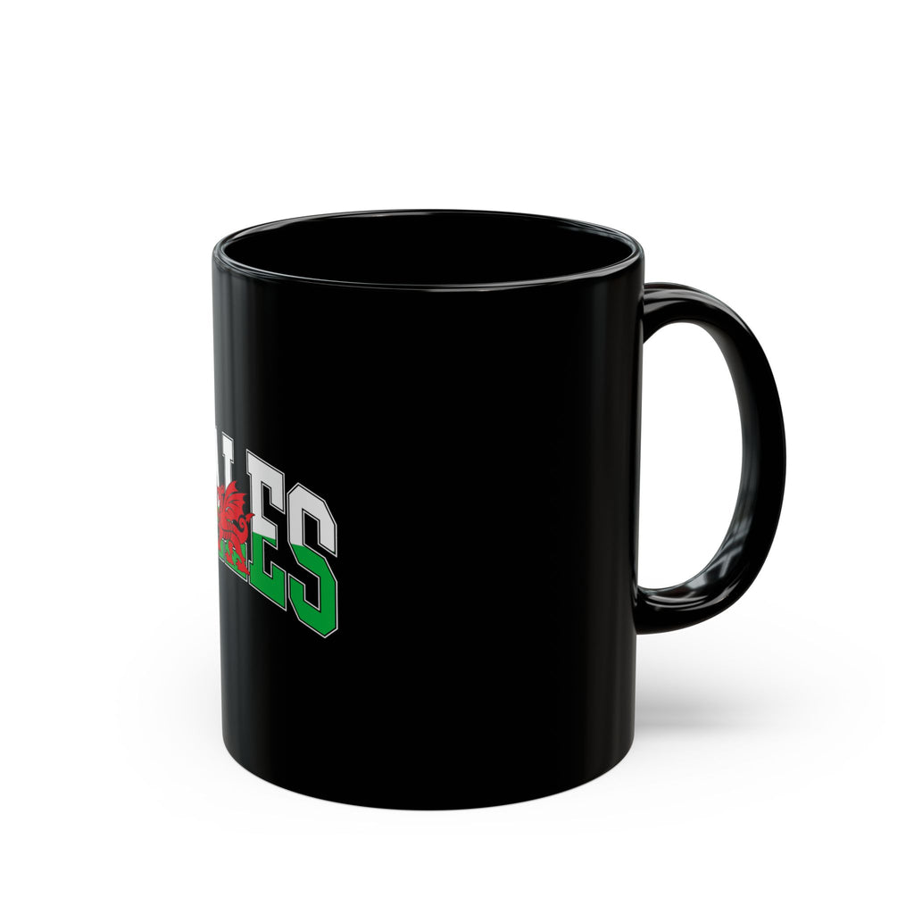 Wales Logo Retro Black Mug (11oz, 15oz)