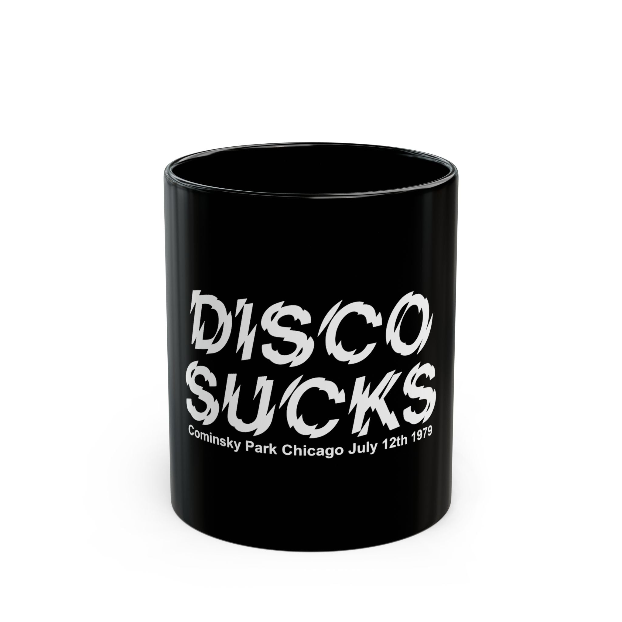 Disco Sucks Retro Black Mug (11oz, 15oz)