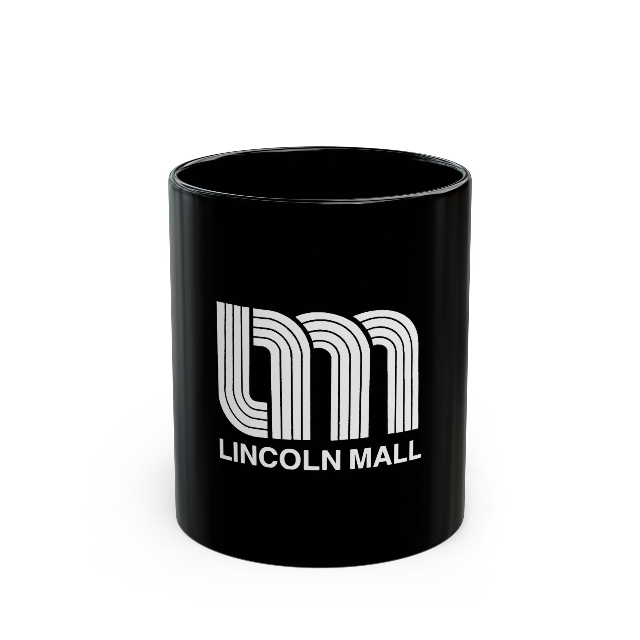 Lincoln Mall Logo Retro Black Mug (11oz, 15oz)