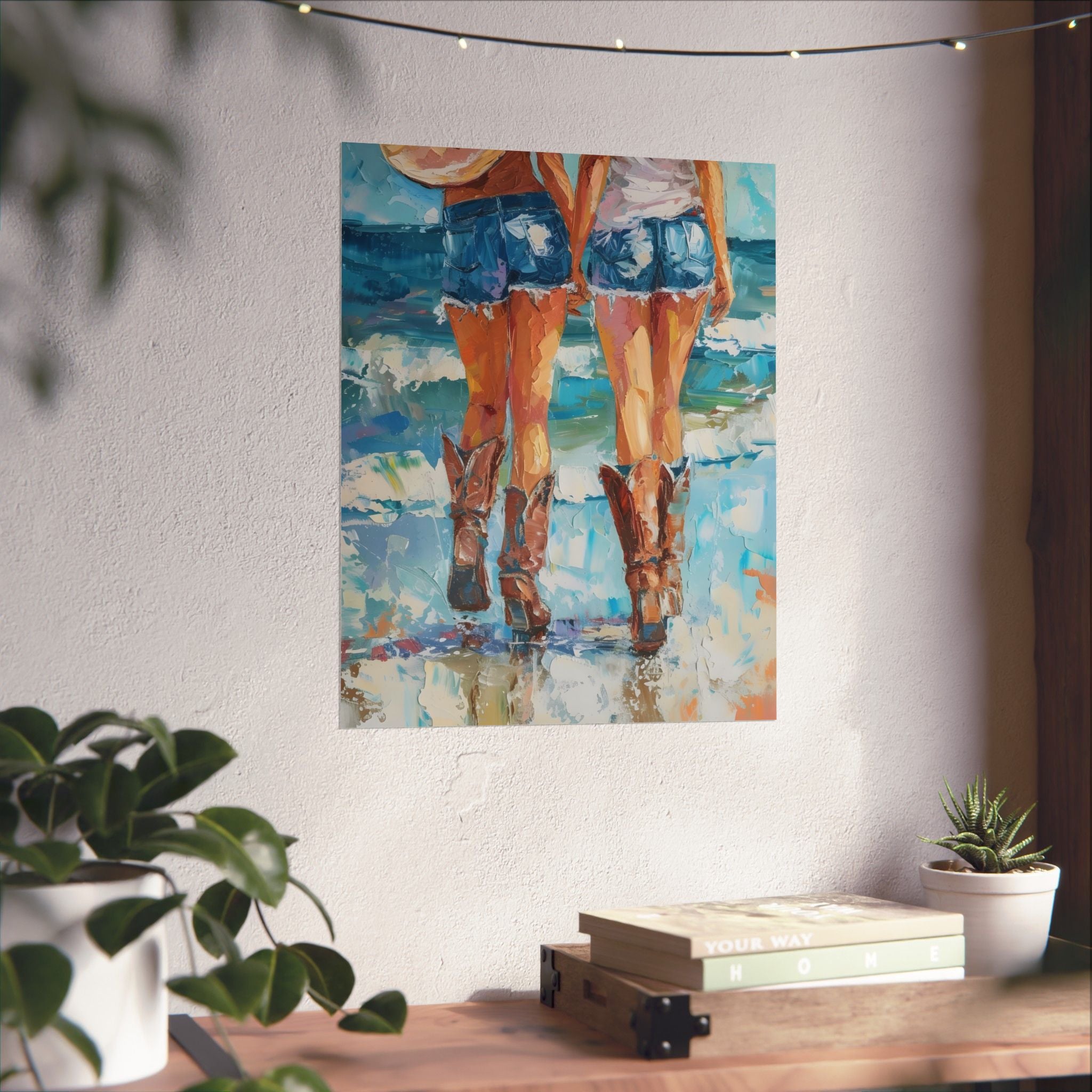 Beachside Sisters Matte Vertical Poster — Wall Art