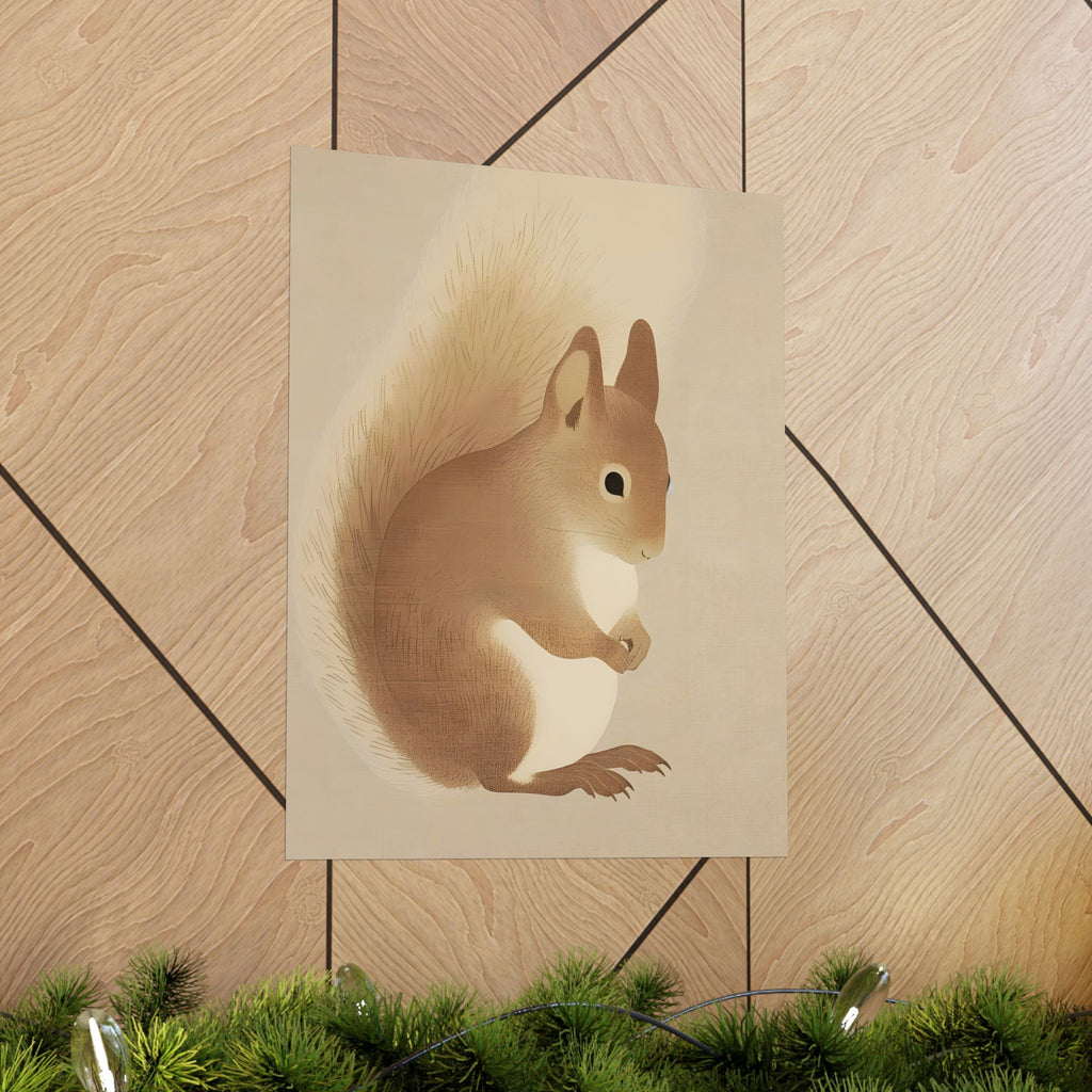 The Gentle Squirrel of Pinewood Forest Matte Vertical Poster — Wall Art