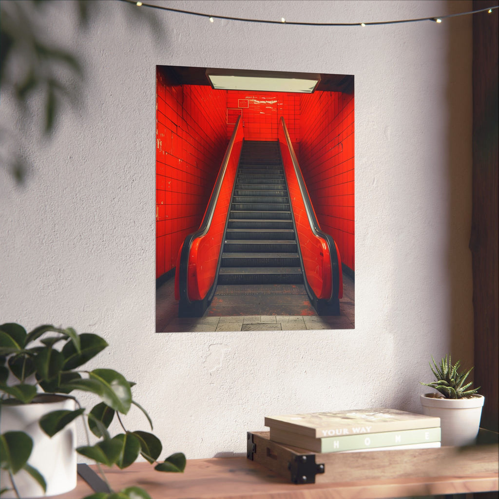 Black Red Imagination Matte Vertical Poster — Vintage 70s Style Wall Art