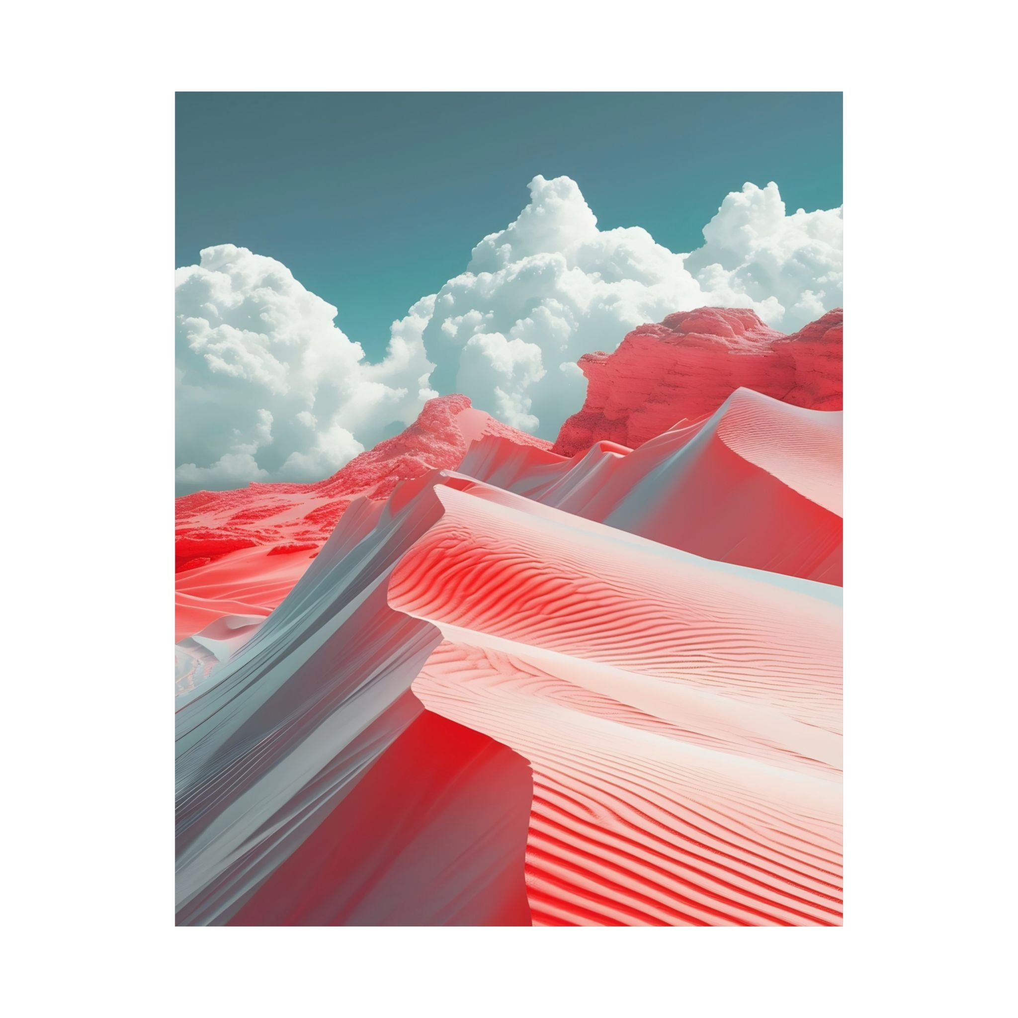 Crimson Dunes Matte Vertical Poster — Wall Art