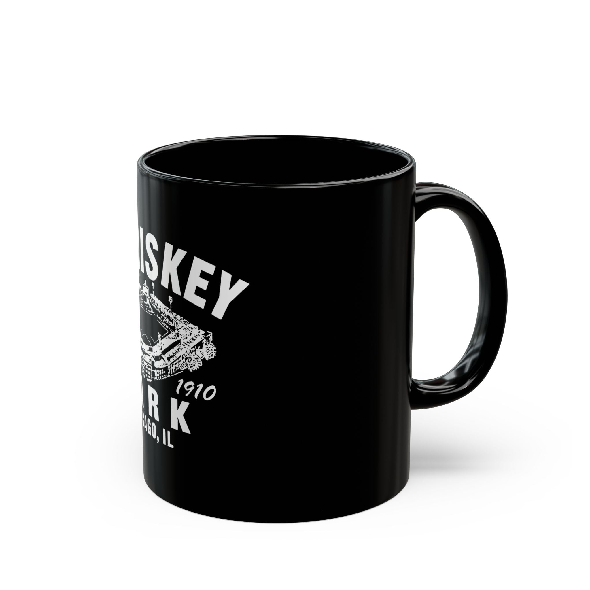 Comiskey Park Chicago Logo Retro Black Mug (11oz, 15oz)
