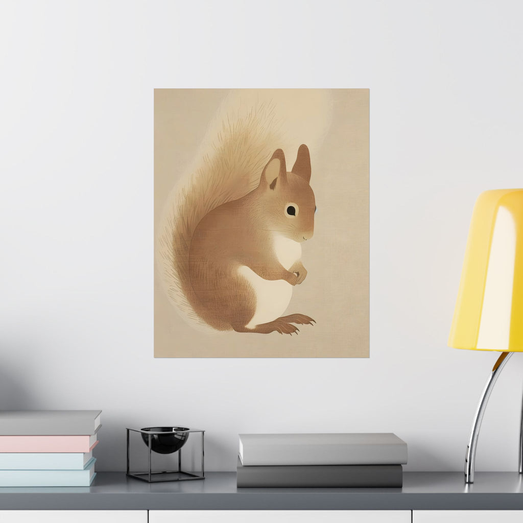 The Gentle Squirrel of Pinewood Forest Matte Vertical Poster — Wall Art
