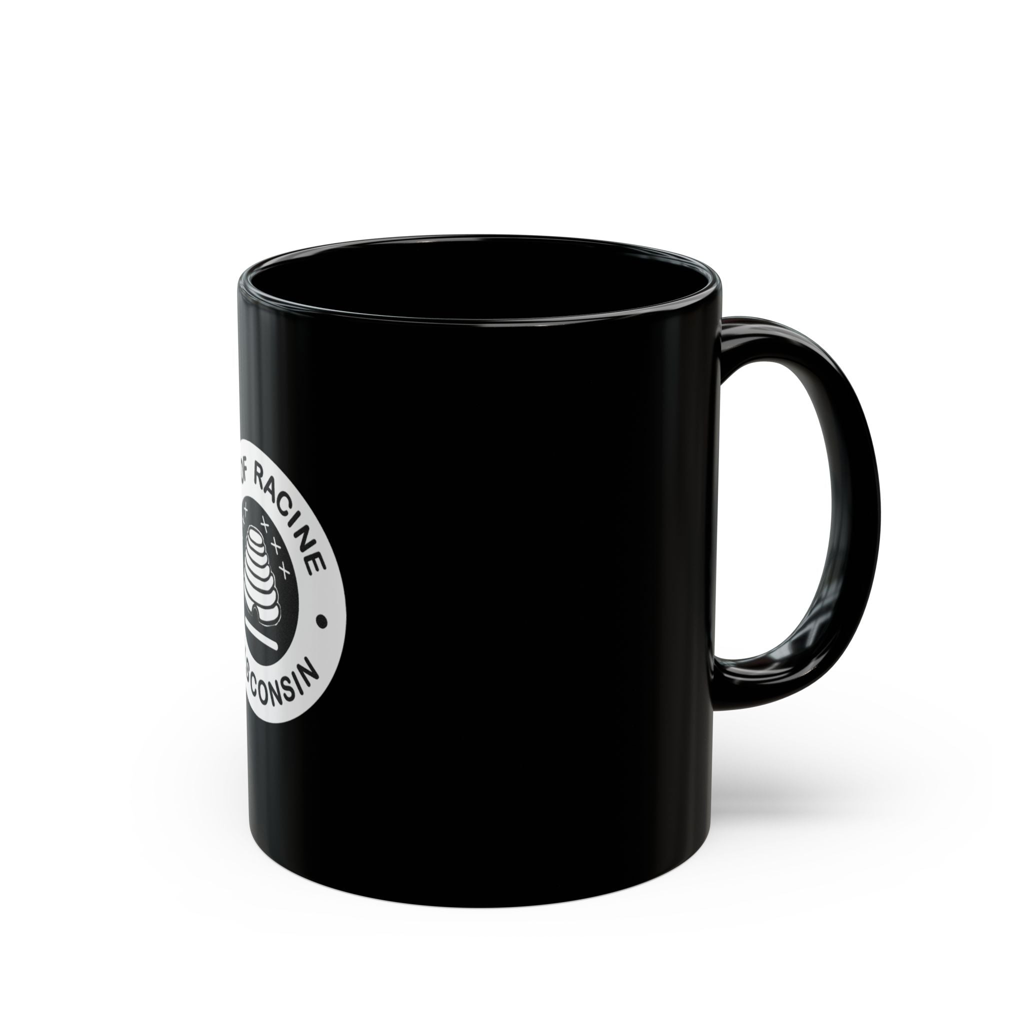 City of Racine Wisconsin Logo Retro Black Mug (11oz, 15oz)