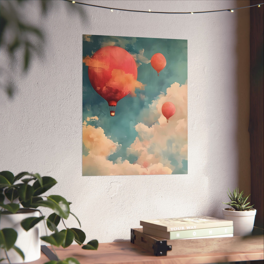 Cloudy Dreams Matte Vertical Poster — Vintage 70s Style Wall Art