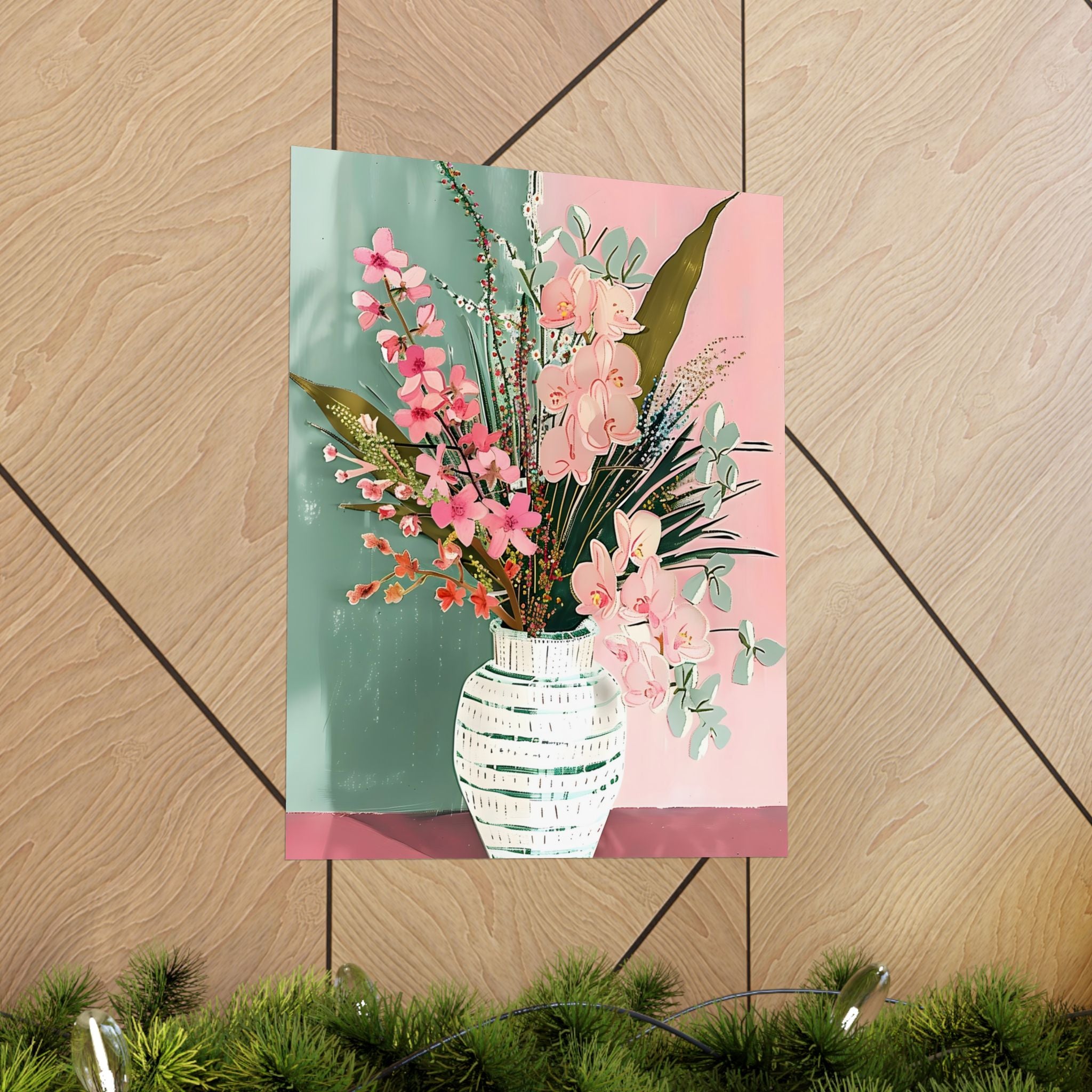 Blush in Bloom Matte Vertical Poster — Wall Art