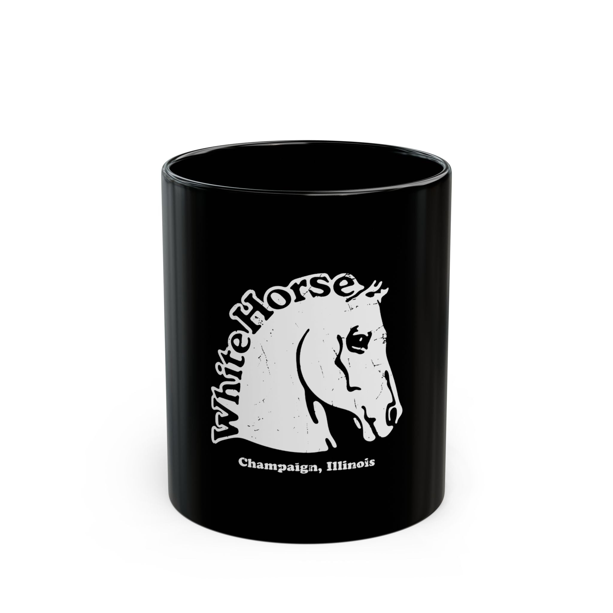 White Horse Logo  Black Mug (11oz, 15oz)