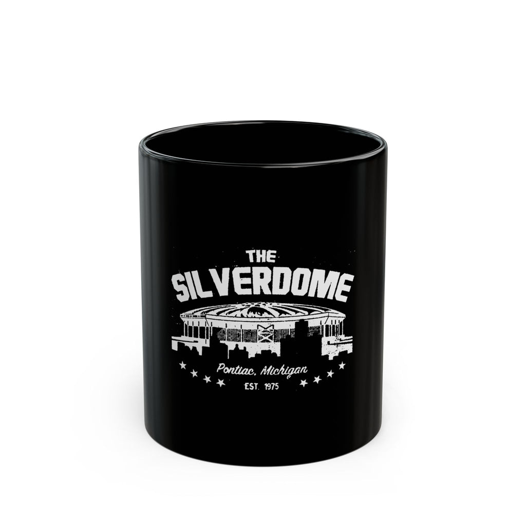 Silverdome Stadium Logo Retro Black Mug (11oz, 15oz)