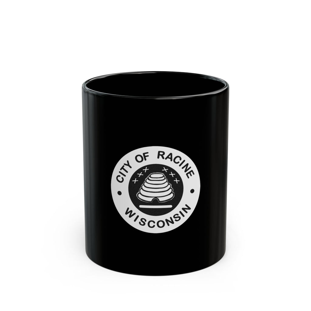 City of Racine Wisconsin Logo Retro Black Mug (11oz, 15oz)