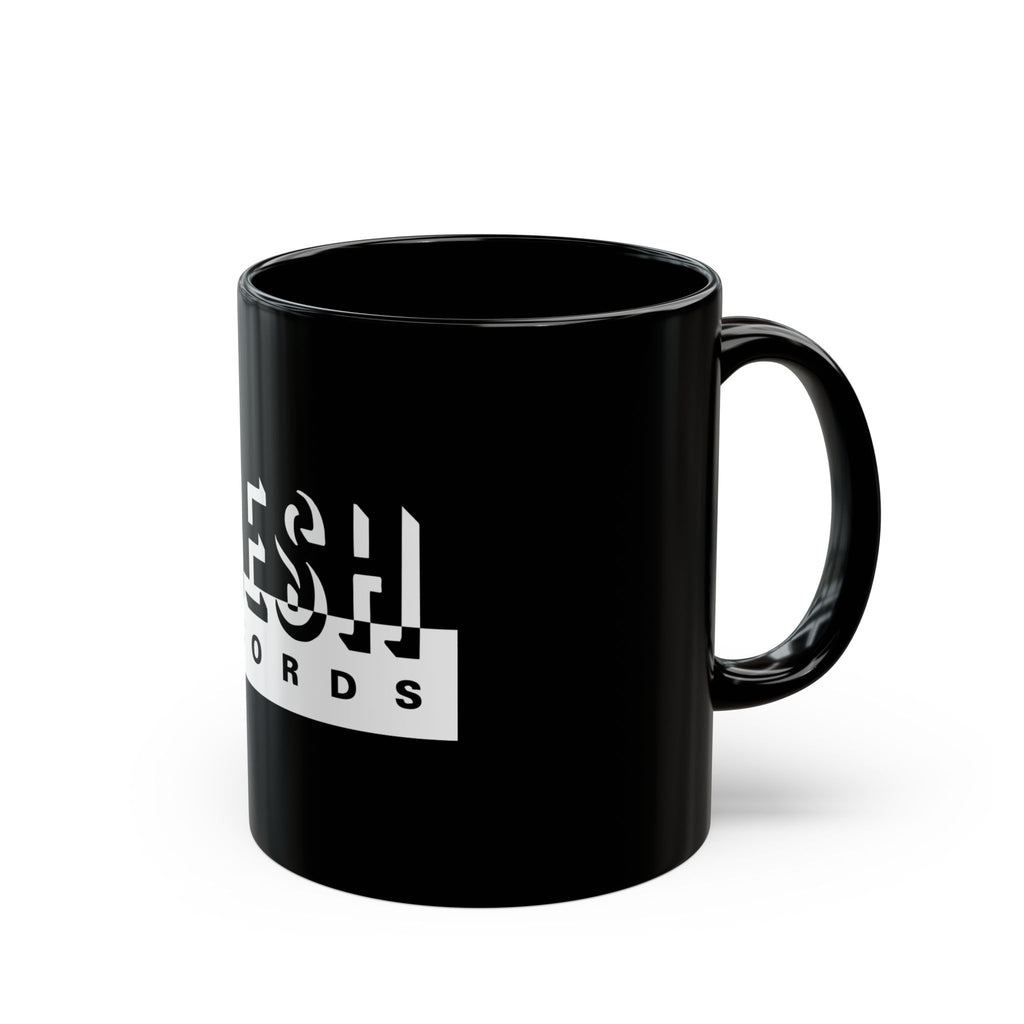 Fresh Records Logo Retro Black Mug (11oz, 15oz)