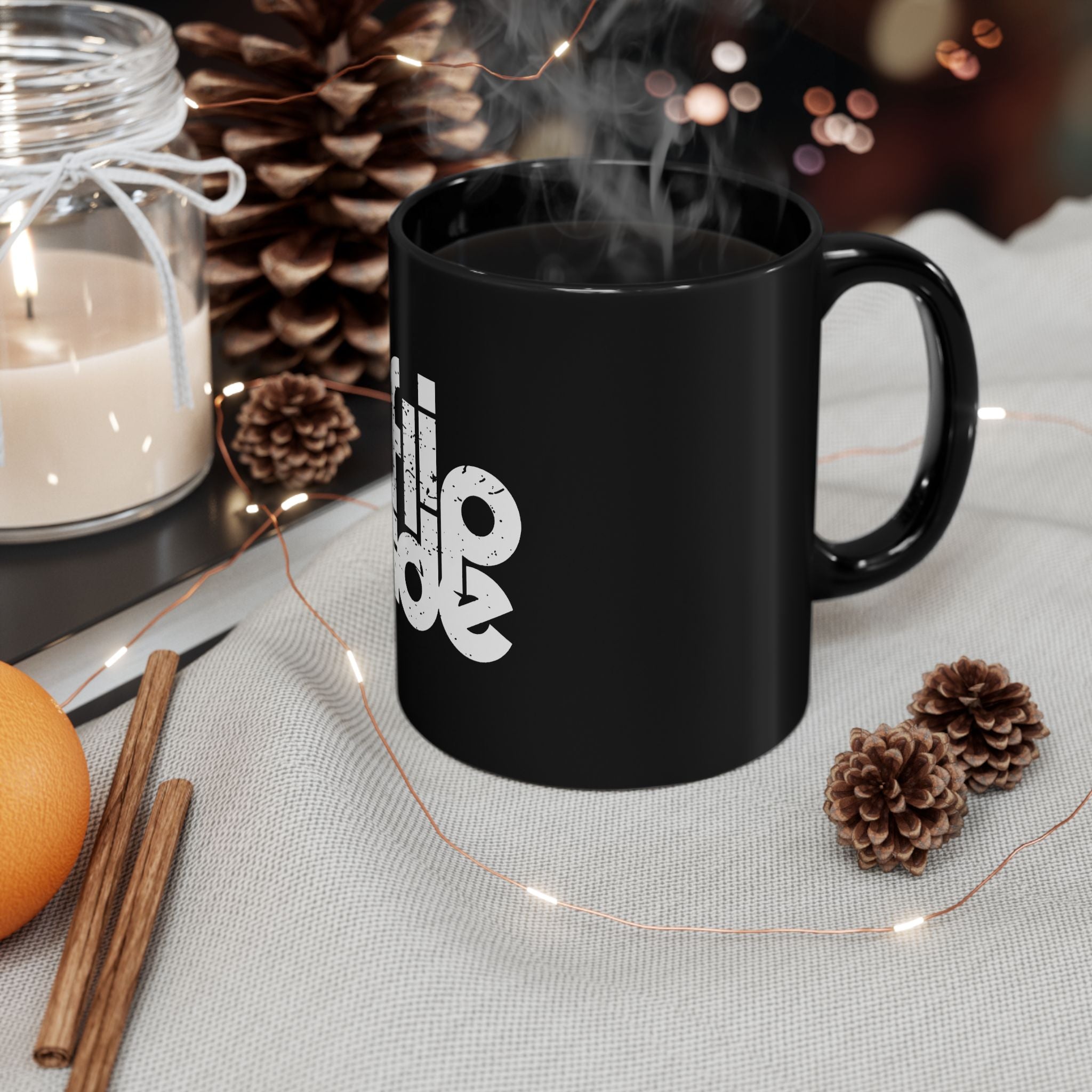 The Flip Side Retro Logo  Black Mug (11oz, 15oz)
