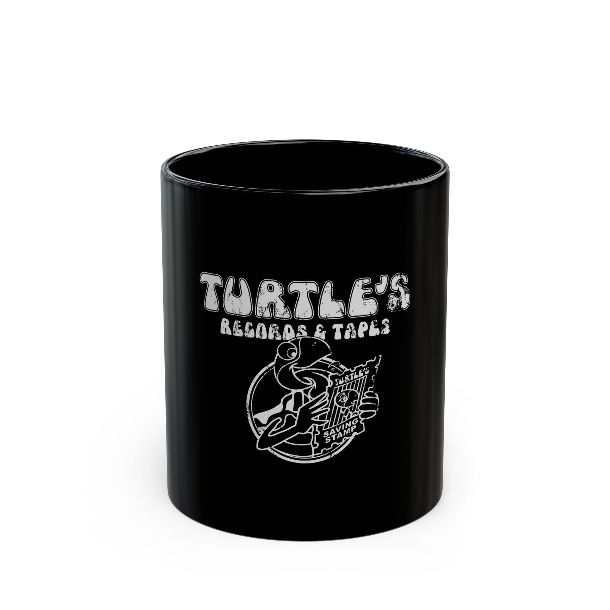 Turtles Records Logo Retro Black Mug (11oz, 15oz)