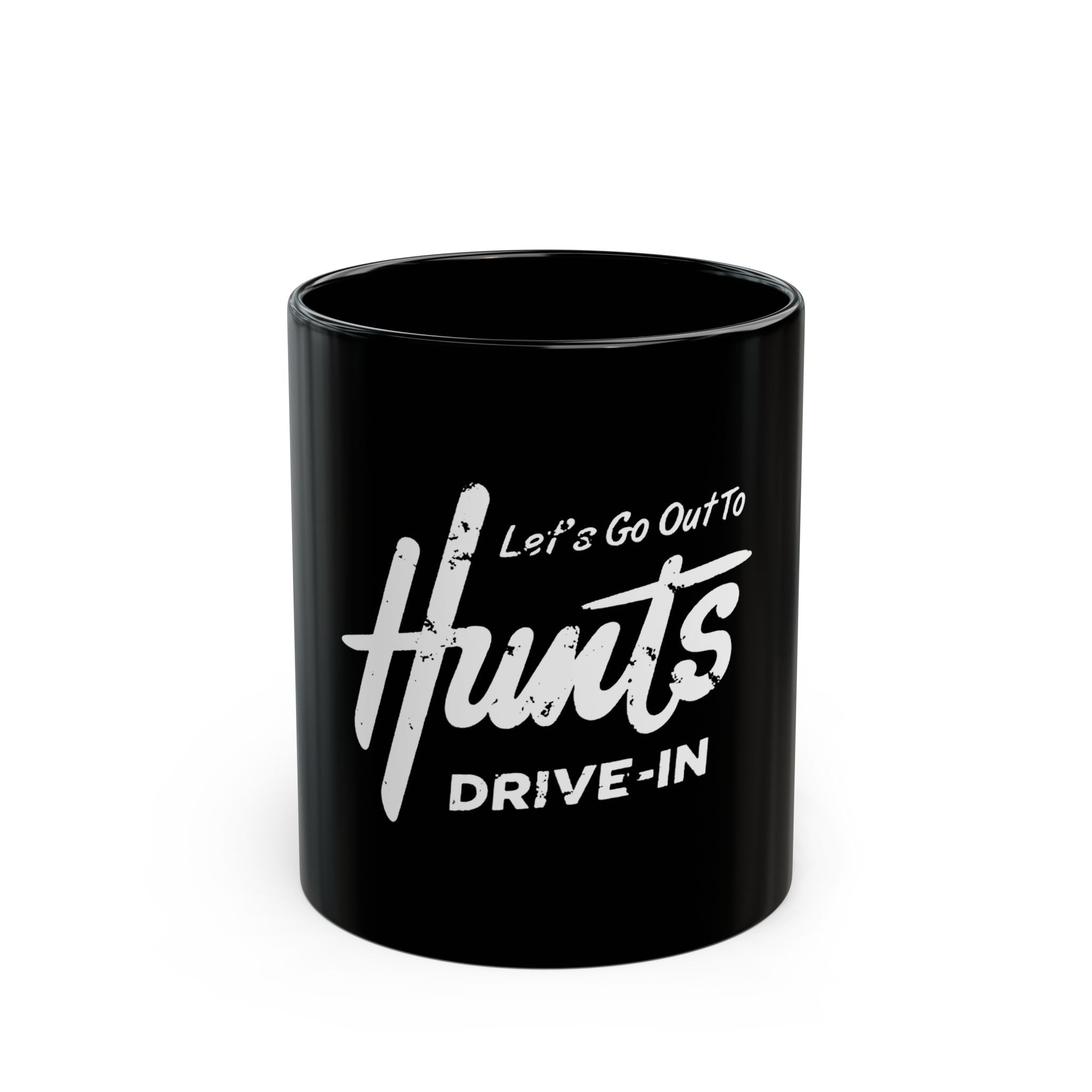 Hunts Drive In Logo Black Mug (11oz, 15oz)