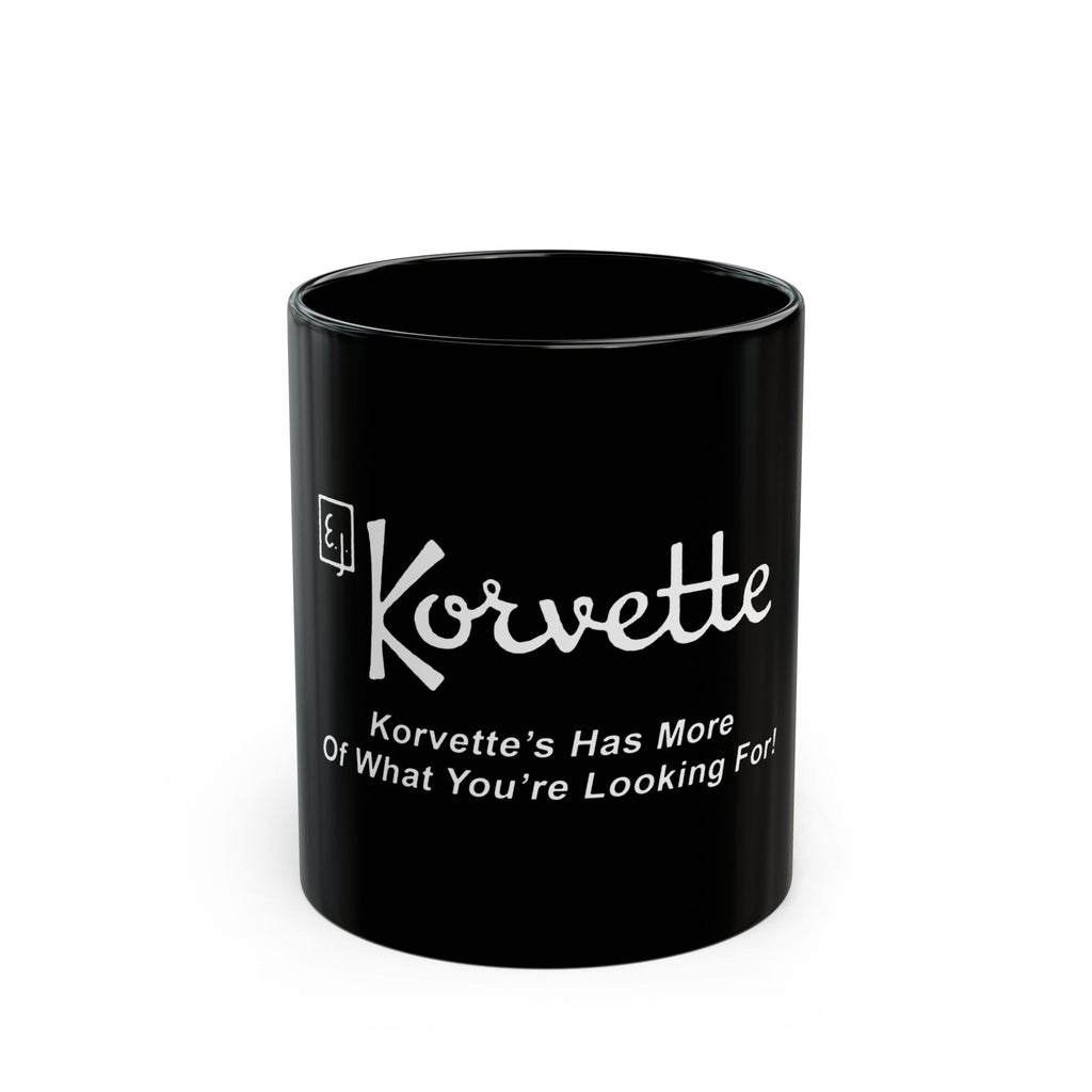 Korvette Retro Logo Black Mug (11oz, 15oz)