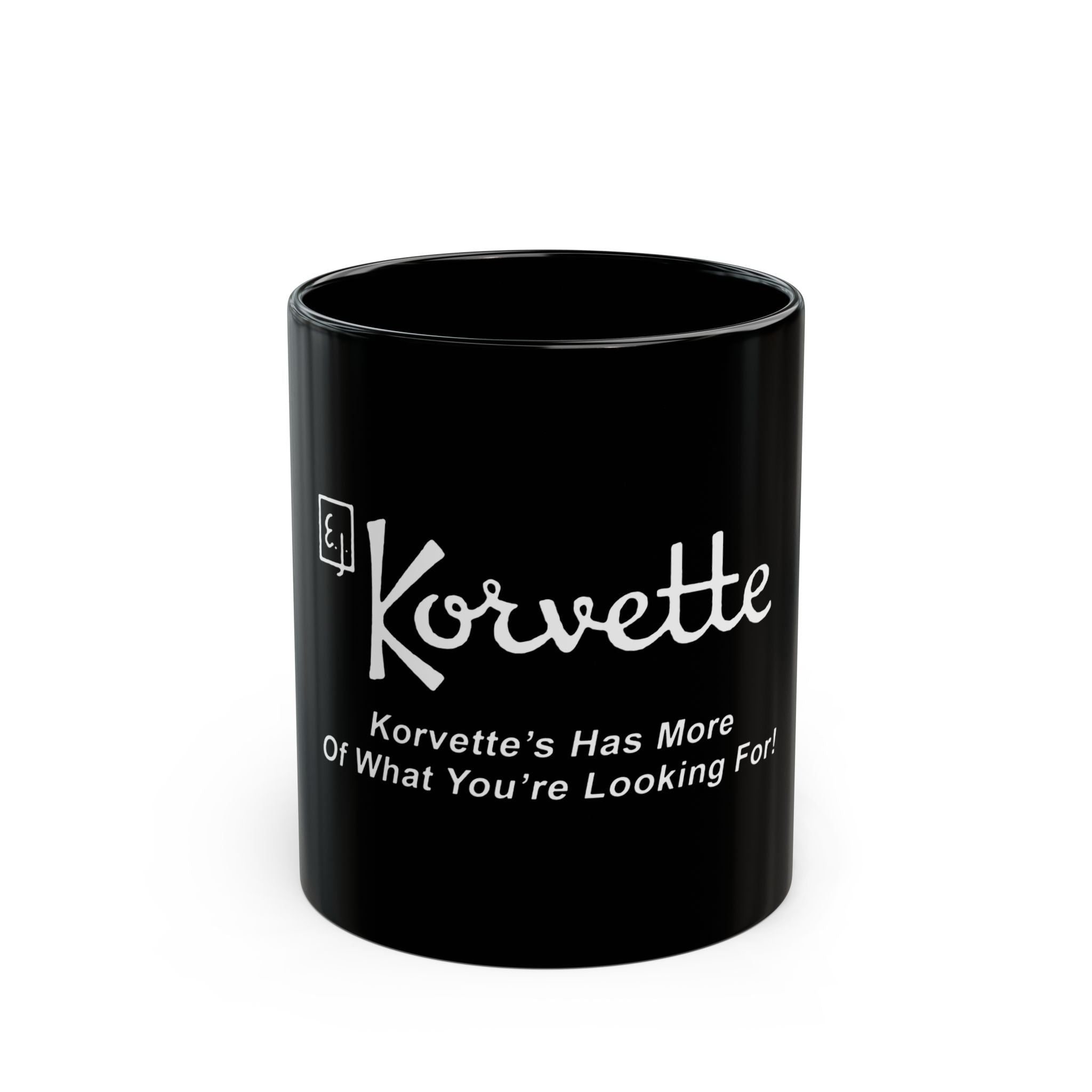 Korvette Retro Logo Black Mug (11oz, 15oz)