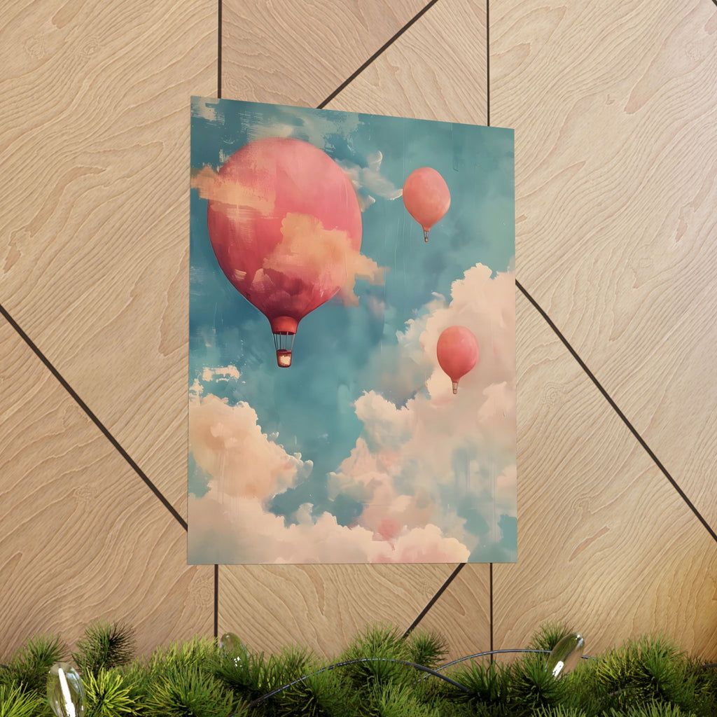 Cloudy Dreams Matte Vertical Poster — Vintage 70s Style Wall Art