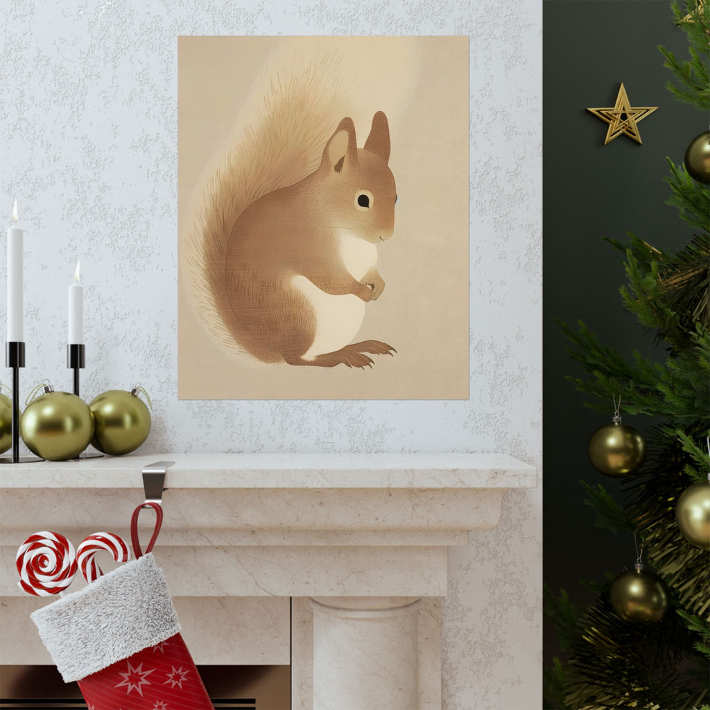 The Gentle Squirrel of Pinewood Forest Matte Vertical Poster — Wall Art