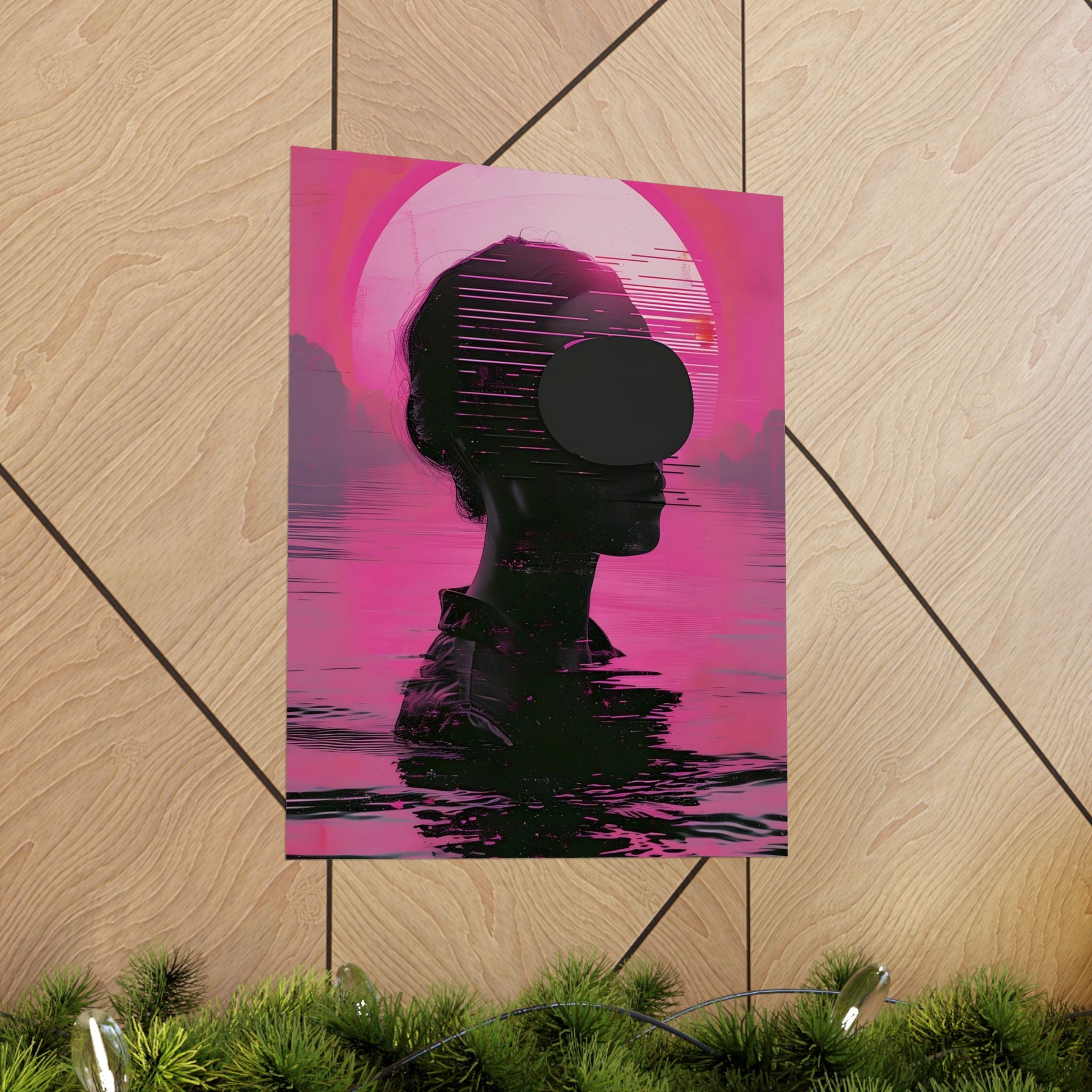 Where Reality Fades and Neon Breathes Vertical Poster — Vintage 70s Style Wall Art