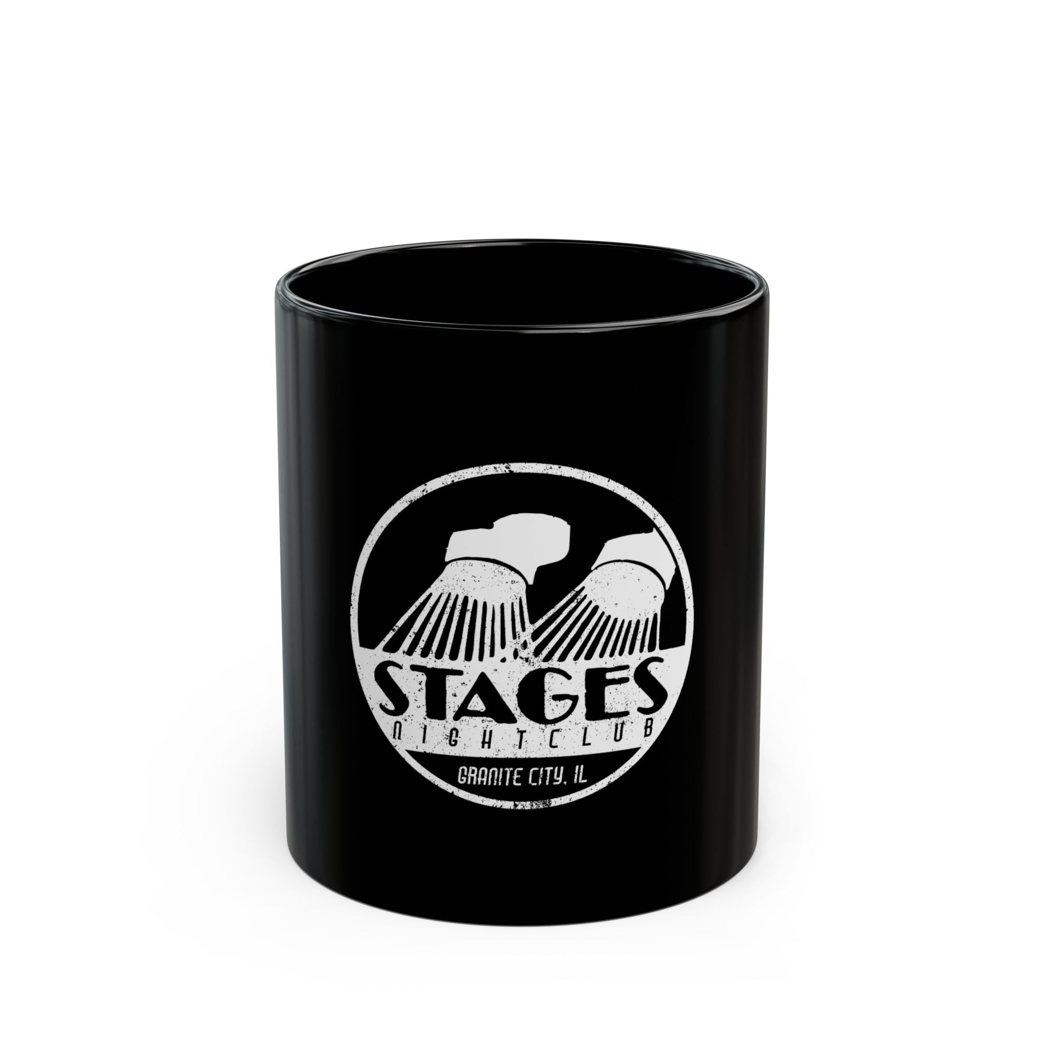 Stages Night Logo Retro Black Mug (11oz, 15oz)