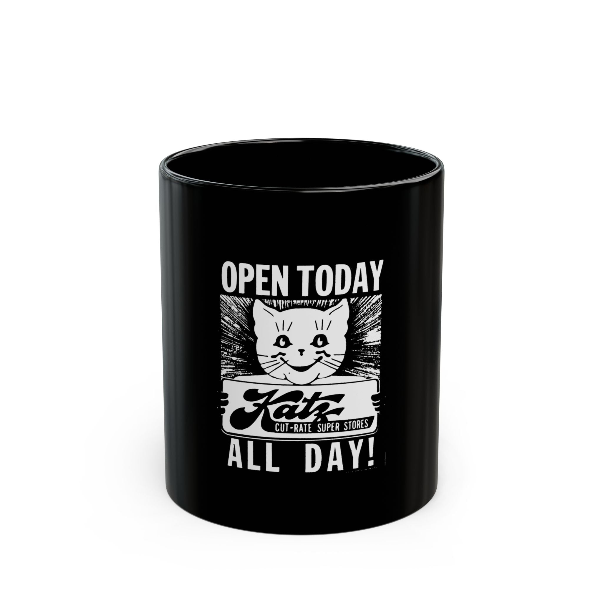 Katz All Day Logo Retro Black Mug (11oz, 15oz)