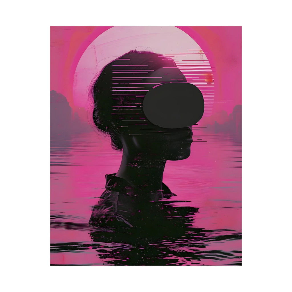 Where Reality Fades and Neon Breathes Vertical Poster — Vintage 70s Style Wall Art