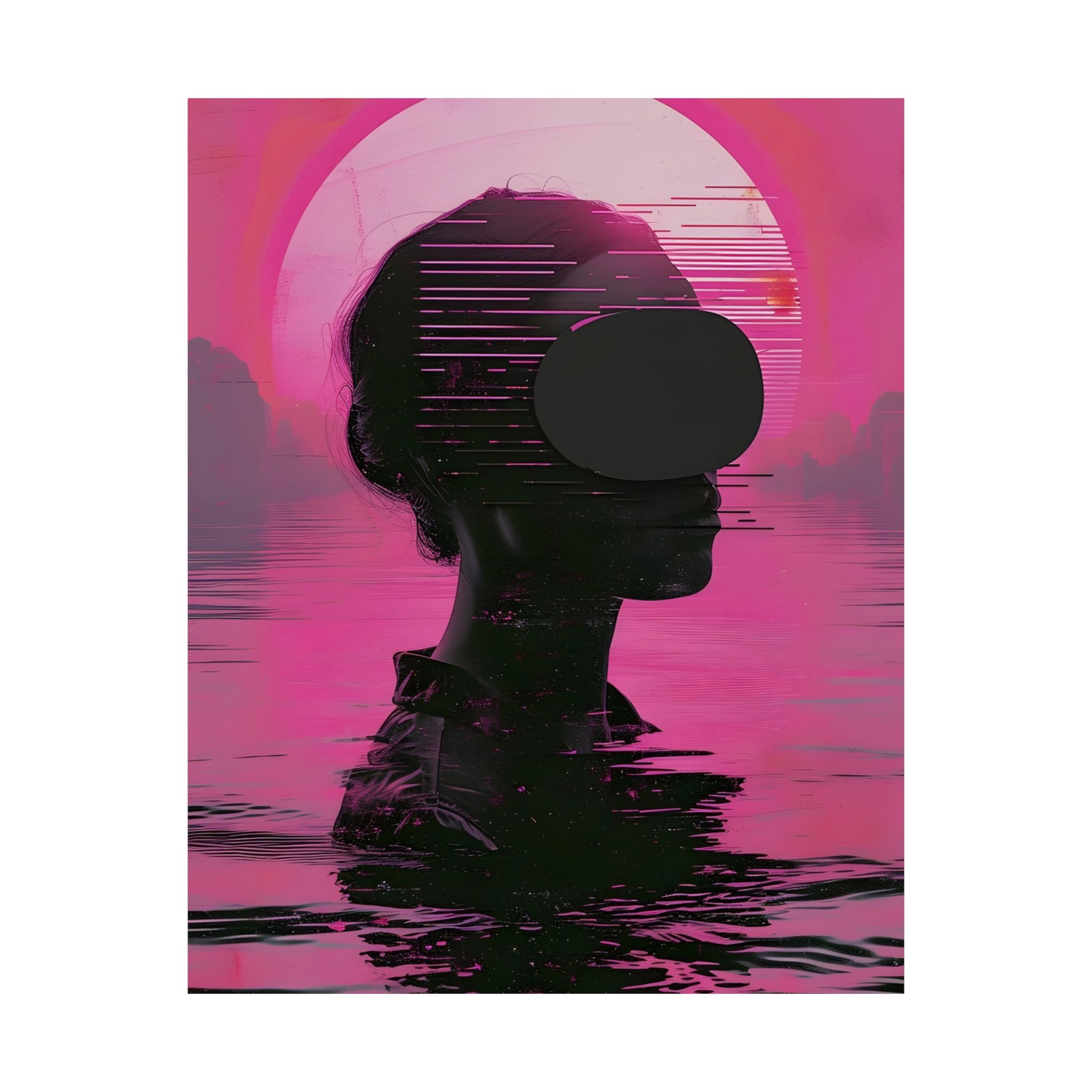 Where Reality Fades and Neon Breathes Vertical Poster — Vintage 70s Style Wall Art