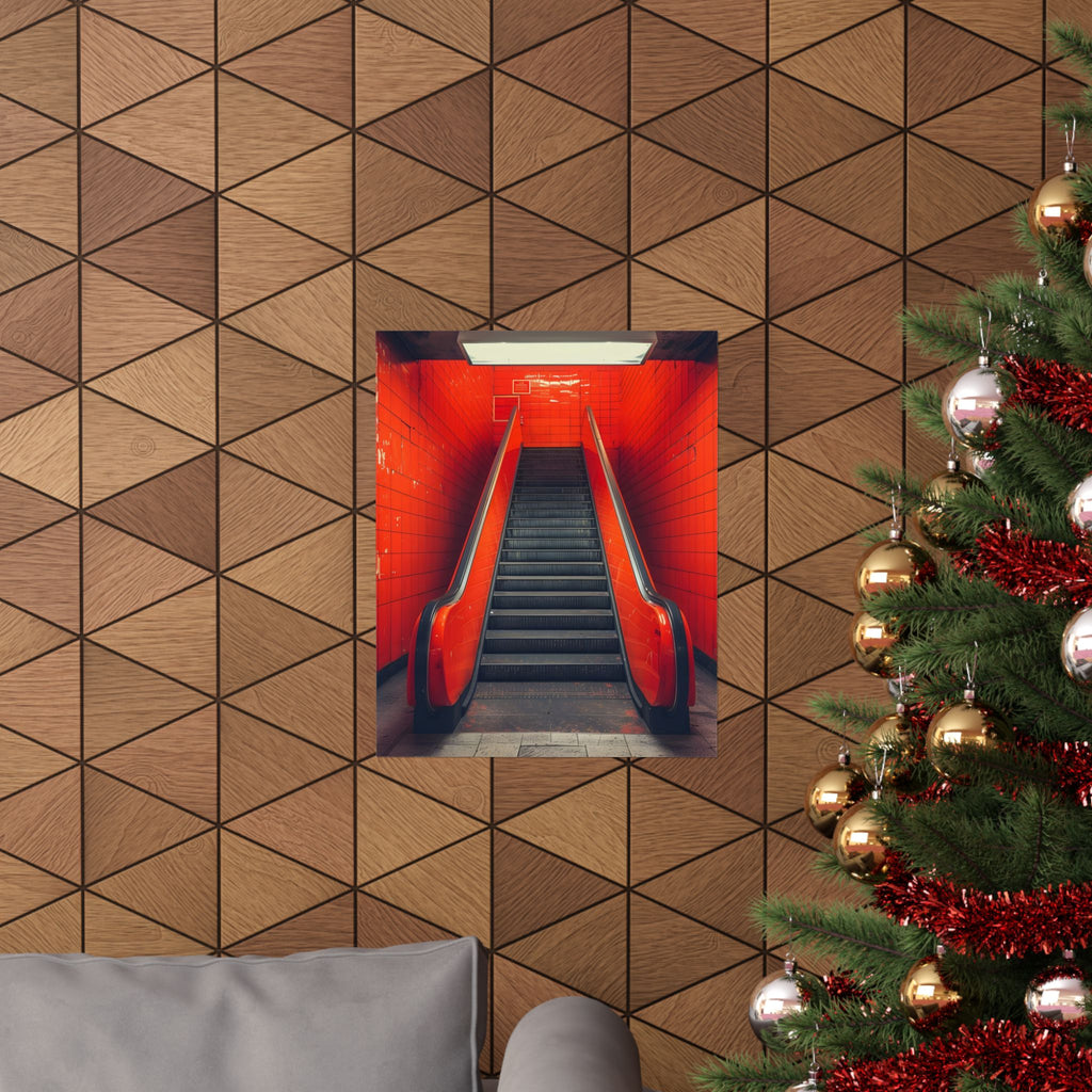 Black Red Imagination Matte Vertical Poster — Vintage 70s Style Wall Art