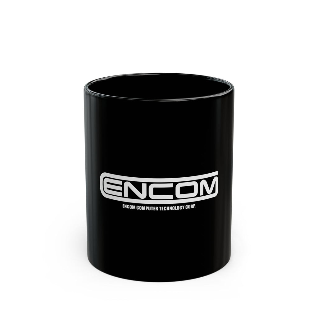 Encom Computer Logo Retro Black Mug (11oz, 15oz)