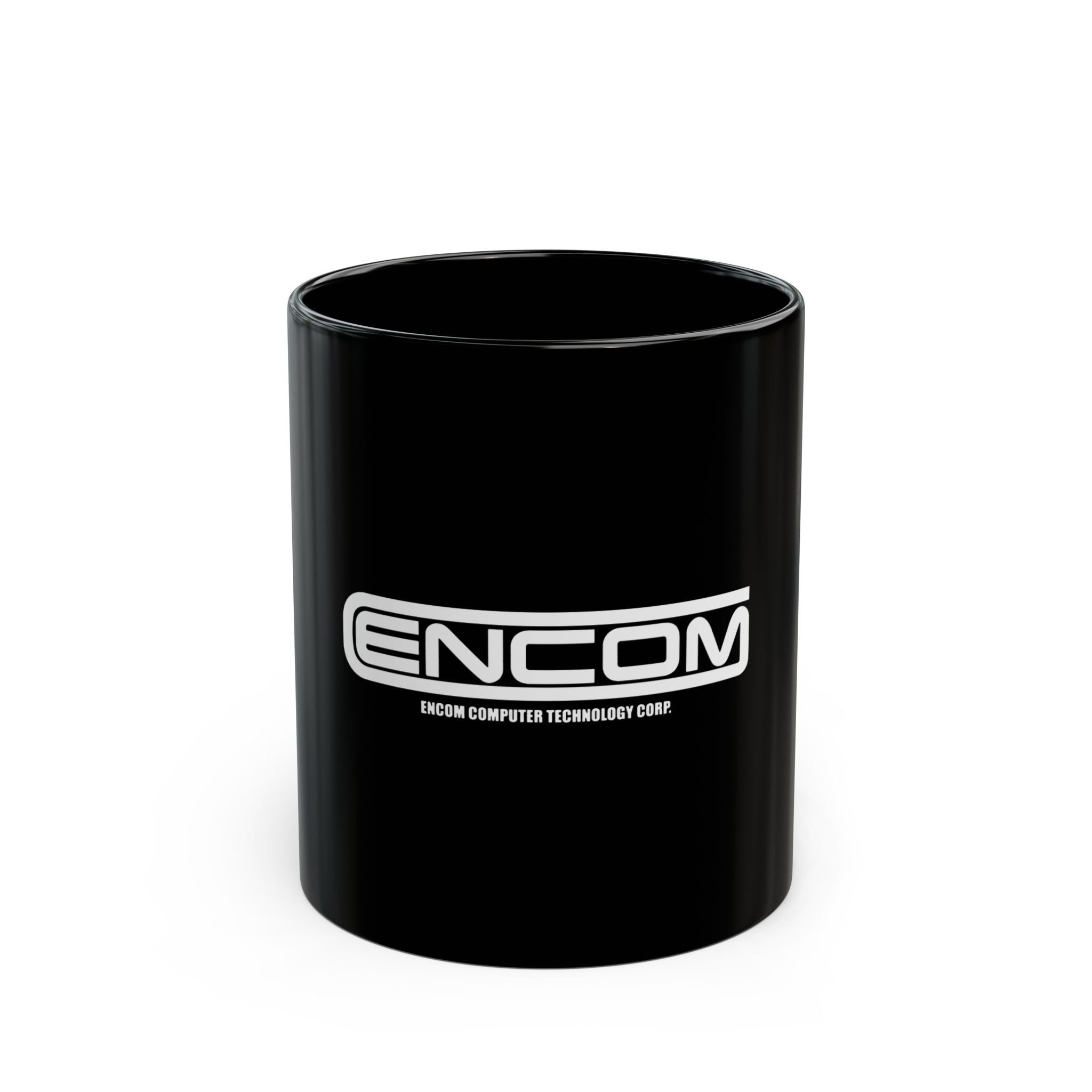 Encom Computer Logo Retro Black Mug (11oz, 15oz)