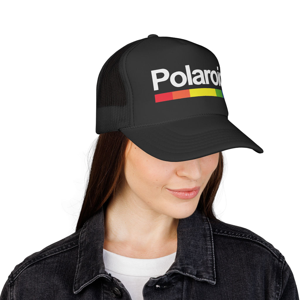 Polaroid Camera Retro Logo – Vintage Arch Logo Mesh Hat