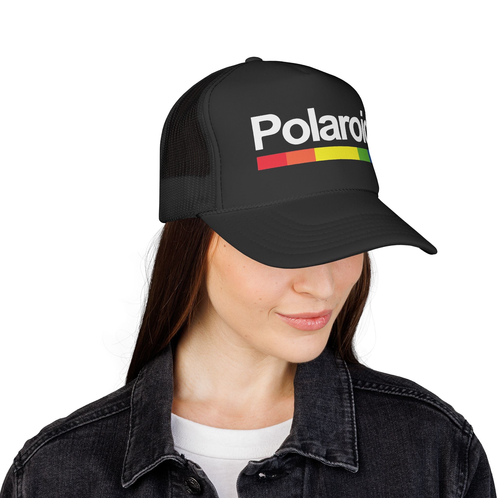 Polaroid Camera Retro Logo – Vintage Arch Logo Mesh Hat