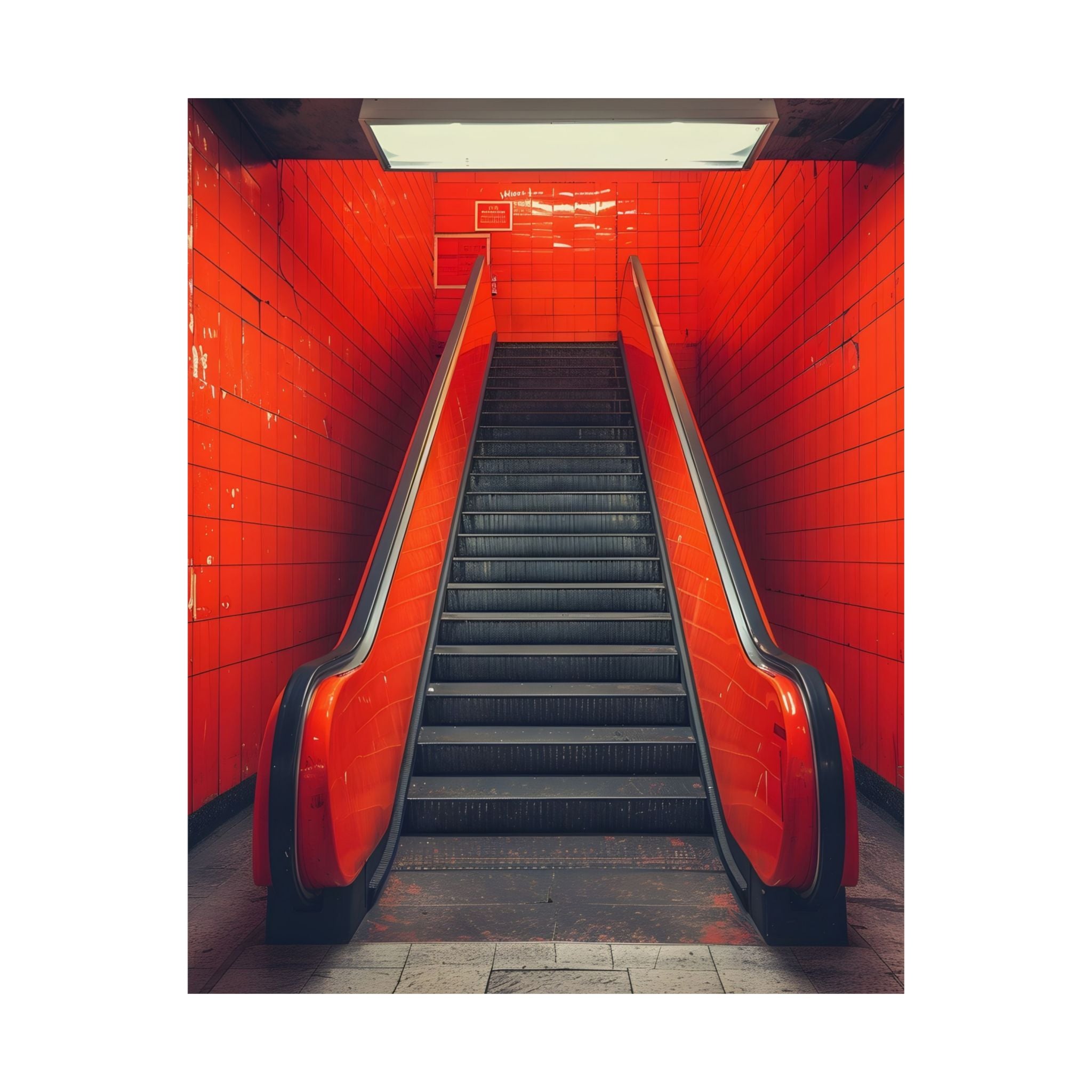 Black Red Imagination Matte Vertical Poster — Vintage 70s Style Wall Art