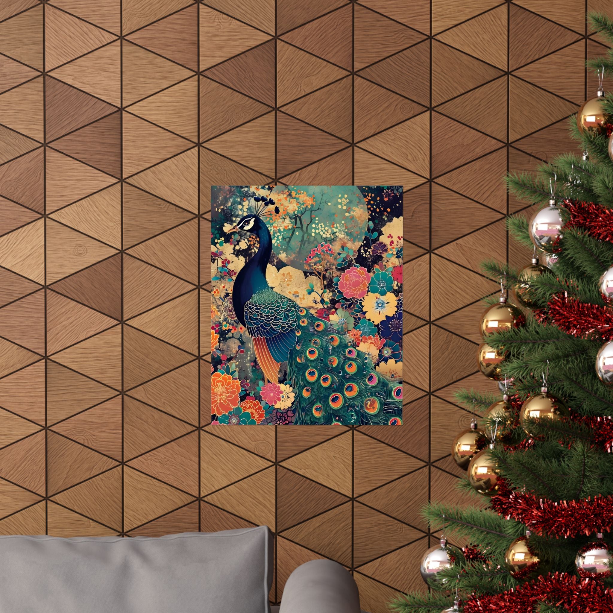 The Peacock’s Garden” Matte Vertical Poster — Wall Art